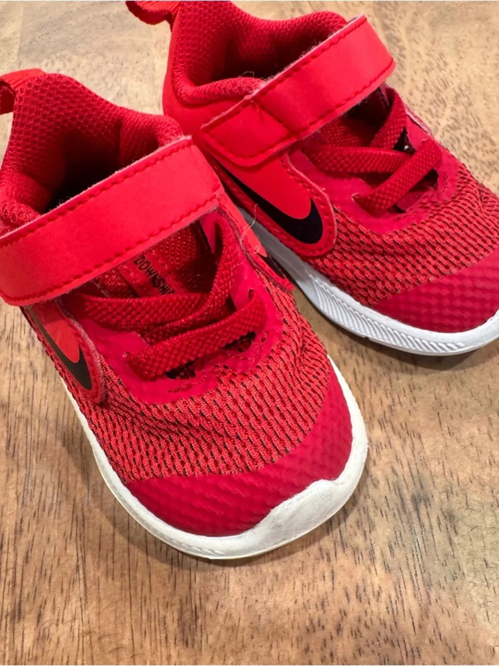 Nike Downshifter Kids Red Black Athletic Sneakers Baby 3C Athletic